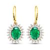 Image 2 : 14KT Yellow Gold 3.06ctw Zambian Emerald and Diamond Earrings