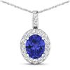 14KT White Gold 2.5ctw Tanzanite and Diamond Pendant
