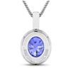Image 3 : 14KT White Gold 2.5ctw Tanzanite and Diamond Pendant
