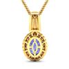 Image 3 : 14KT Yellow Gold 1.6ctw Tanzanite and Diamond Pendant