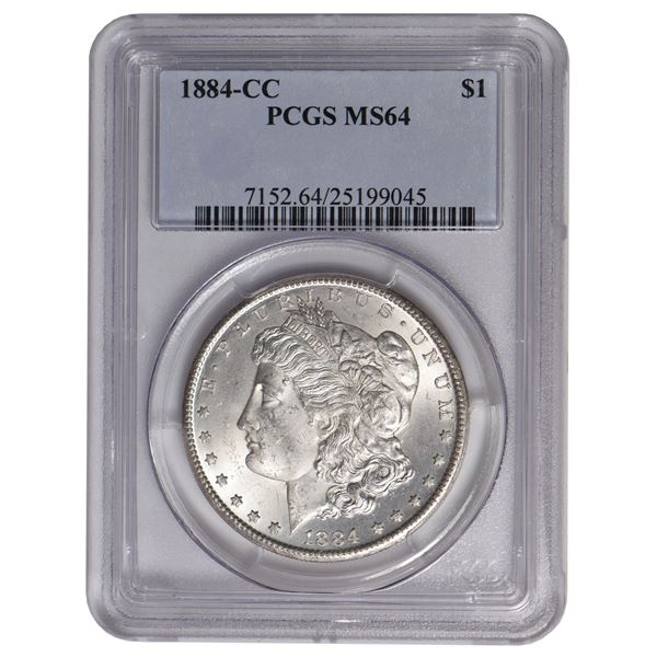 1884-CC $1 Morgan Silver Dollar PCGS MS64