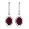 Image 1 : 14KT White Gold 3ctw Ruby and Diamond Earrings