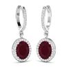 Image 2 : 14KT White Gold 3ctw Ruby and Diamond Earrings