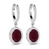 Image 3 : 14KT White Gold 3ctw Ruby and Diamond Earrings