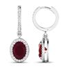 Image 4 : 14KT White Gold 3ctw Ruby and Diamond Earrings