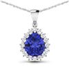 14KT White Gold 3.25ctw Tanzanite and Diamond Pendant