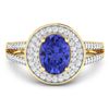 Image 3 : 14KT Yellow Gold 1.09ctw Tanzanite and Diamond Ring