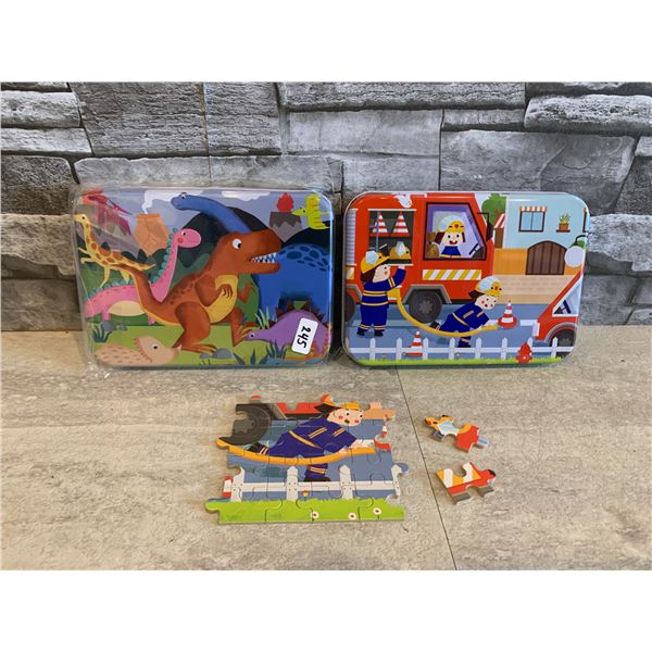 Lot of 2 x 120 pc Puzzles in Metal Tins
