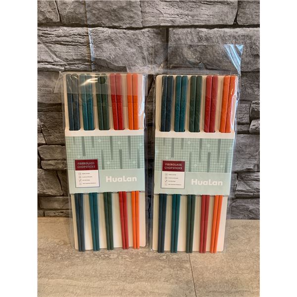 2 x 5 Pairs of Fiberglass Chopsticks - Multi-color