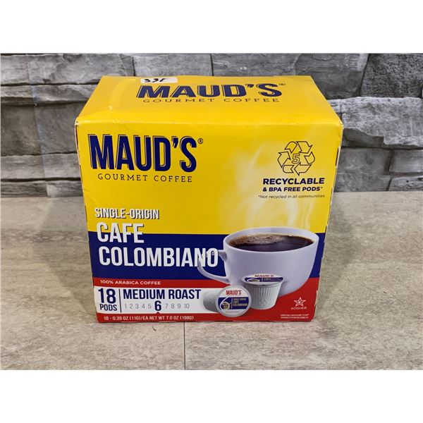 Maud's Gourmet Coffee Café Colombiano Medium Roast 18 Pods