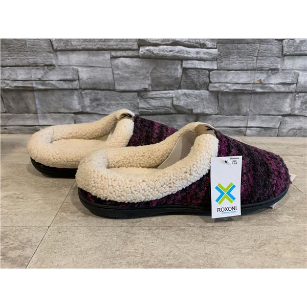 Roxoni Memory Foam Slippers Size 9-10 Purple