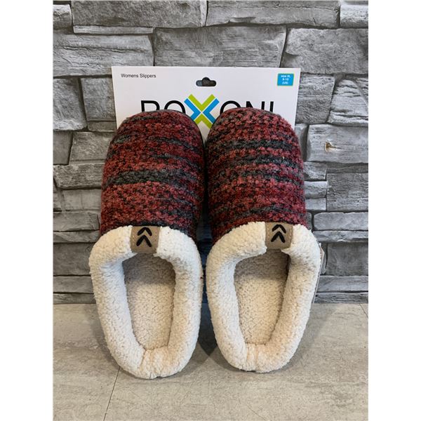 Roxoni Memory Foam Slippers Size 9-10 Red
