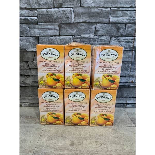 Lot of 6 Twinnings Herbal Tea Honeybush Mandarin & Orange 20 Per Pack