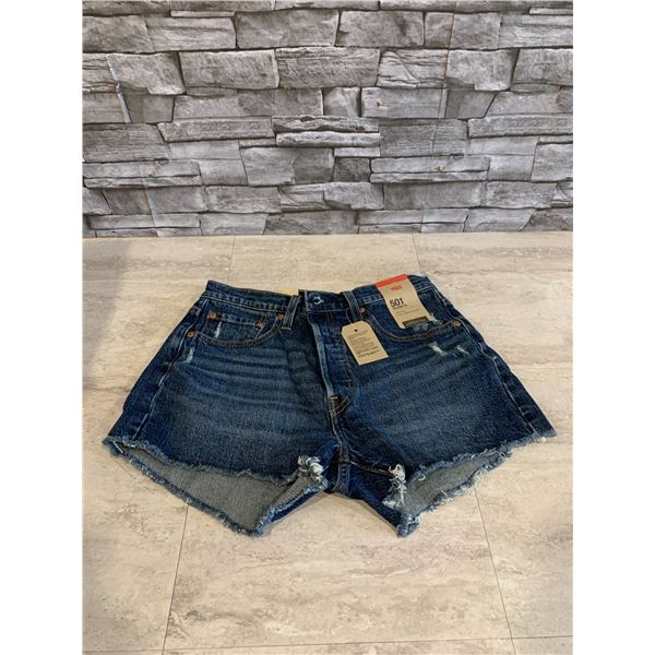 Levi Strauss & Co 501 Shorts - High Rise - Fitted Through Hips - Size 28