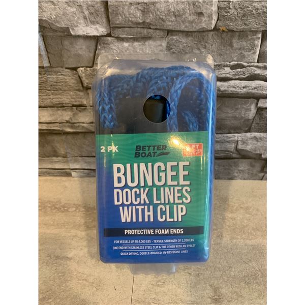 2 Pack - 4 Ft Better Boat Bungee Dock Lines With Clip