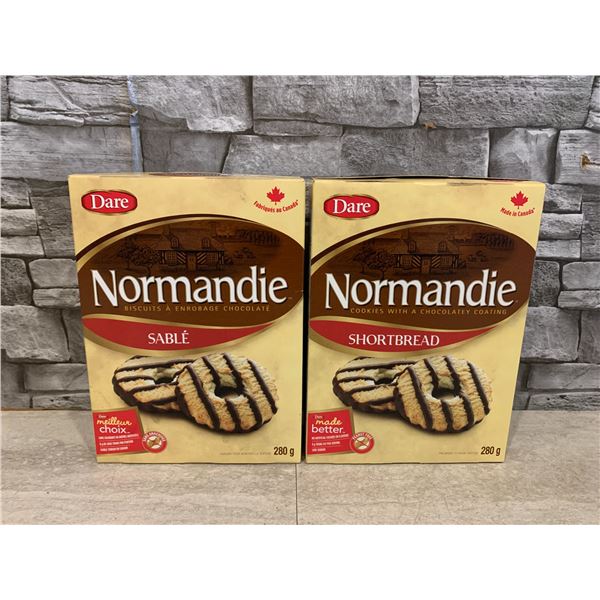 2 Boxes of Normandie Short Bread Cookies With Chocolatey Coating