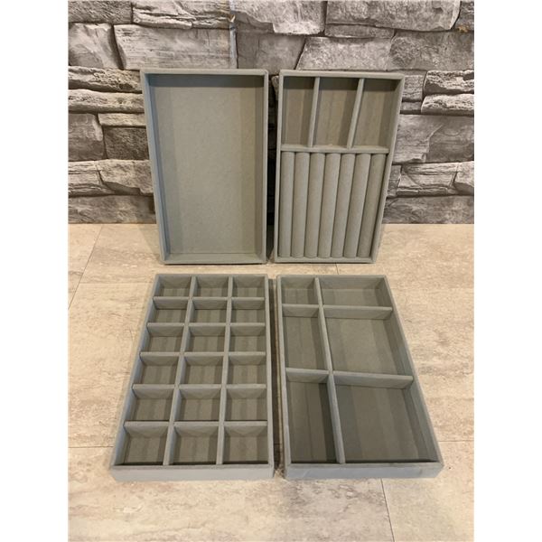 4 Pcs Gray Jewelry Plates for Display