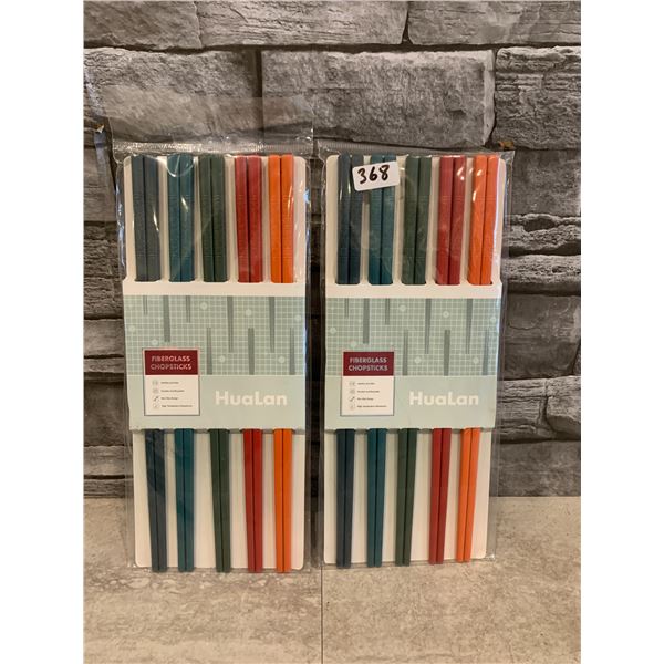 2 x 5 Pairs of Fiberglass Chopsticks - Multi-color