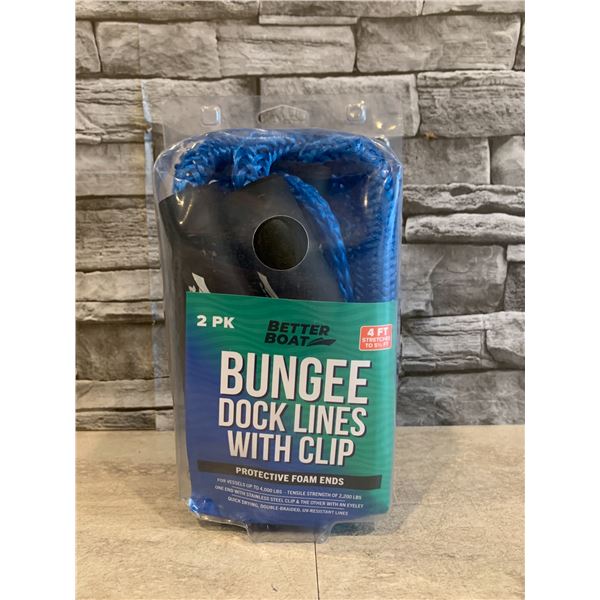 Better Boat Bungee Dock Lines With Clips 2 Pack