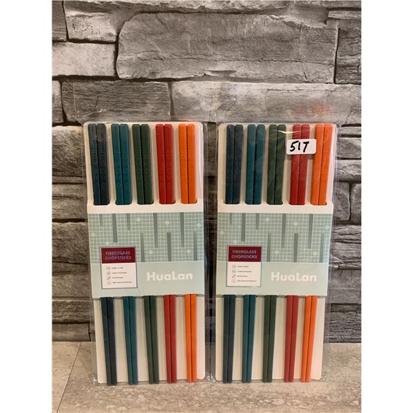 2 x 5 Pairs of Fiberglass Chopsticks - Multi-color