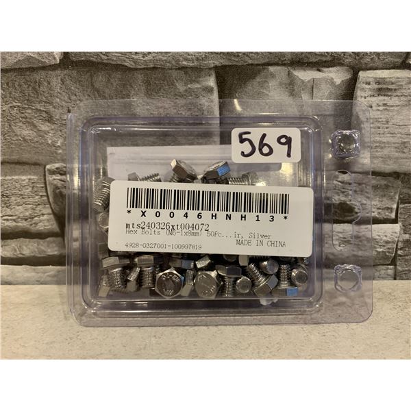 Metallixity Hex Bolts - M6 - 1x8mm - 50 pcs Stainless Steel