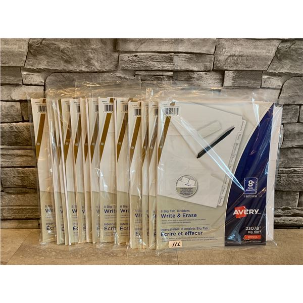 Lot of 14 Bags of 8 (112) Avery Big Tab Dividers - Write & Erase