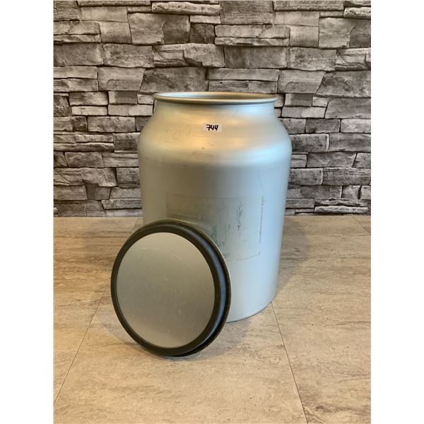 Large Vintage Aluminum Milk Can With Lid