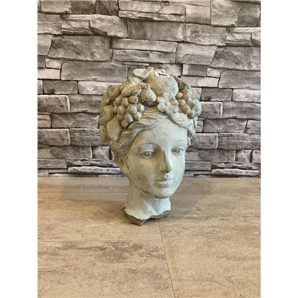 Female Concrete 12 Inch Tall Bust for Garden or Decoration