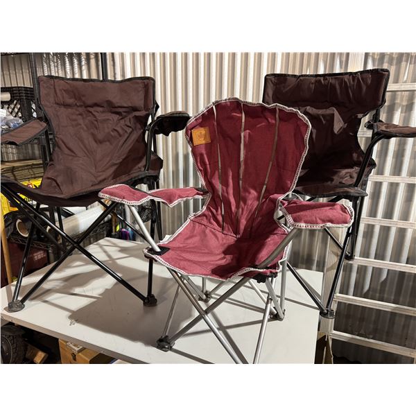 Three camping armchairs