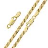Image 2 : Italian Solid 14K Yellow Gold 17" 3.2mm Flat Polished Rope Link Chain Necklace