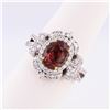 Image 3 : 2.03 ctw UNHEATED Pink Brown Sapphire and 1.01 ctw Diamond Platinum and 18K Yell