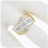 Image 6 : Men's Retro 14k Two Tone Gold 0.25 ctw Old Cut Pave Diamond Bypass Band Ring