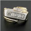 Image 7 : Men's Retro 14k Two Tone Gold 0.25 ctw Old Cut Pave Diamond Bypass Band Ring