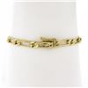 Image 3 : Unisex 14k Yellow Gold 6.75" 0.85 ctw Diamonds ID Figaro Link Chain Bracelet