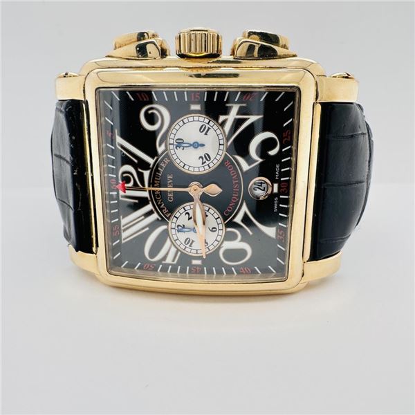 Franck Muller Conquistador Cortez Chronograph RG Black Lacquered Dial 10000 CC W
