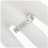 Image 3 : New Platinum 0.52 ctw Round Burnish Set Diamond Stackable Hexagon Shape Band Rin