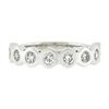 Image 4 : New Platinum 0.52 ctw Round Burnish Set Diamond Stackable Hexagon Shape Band Rin