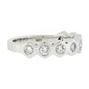 Image 5 : New Platinum 0.52 ctw Round Burnish Set Diamond Stackable Hexagon Shape Band Rin