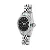 Image 3 : Rolex Ladies Stainless Steel Black Index Dial Diamond And Emerald Bezel Date Wri