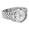 Image 3 : Rolex Mens Stainless Steel Silver Index Diamond And Emerald Bezel 36MM Datejust