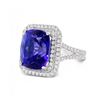 Image 2 : 9.29 ctw Tanzanite and 1.05 ctw Diamond Platinum Ring (GIA CERTIFIED)