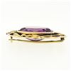 Image 6 : Antique Art Nouveau 14k Gold 13.13 ctw Oval Amethyst Detailed Dragon Frame Brooc