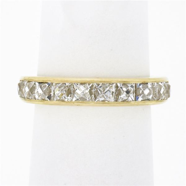 NEW 18k Yellow Gold 1.75 ctw French Cut Channel Diamond Stack Wedding Band Ring