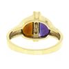 Image 7 : 18k Gold Half Moon Bezel Set Spessartite Garnet & Amethyst w/ Diamond Ring