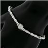 Image 7 : French 18k White Gold 4.09 ctw Baguette & Round Diamond Line Statement Bracelet