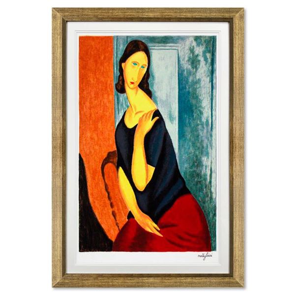 Jenne Hebuterne Con La Mano Sulla Spalla Sinistra by Modigliani (1884-1920)