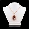 Image 3 : 82.69 ctw Morganite and 1.46 ctw Diamond 14K Rose and White Gold Pendant