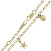 Image 4 : 14k Yellow Gold Puffed Stars & Hearts Adjustable Rolo Link Ankle Bracelet Anklet