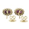 Image 3 : Classic 14K Yellow Gold Oval Ruby w/ 0.56 ctw Round Diamond Halo Stud Earrings