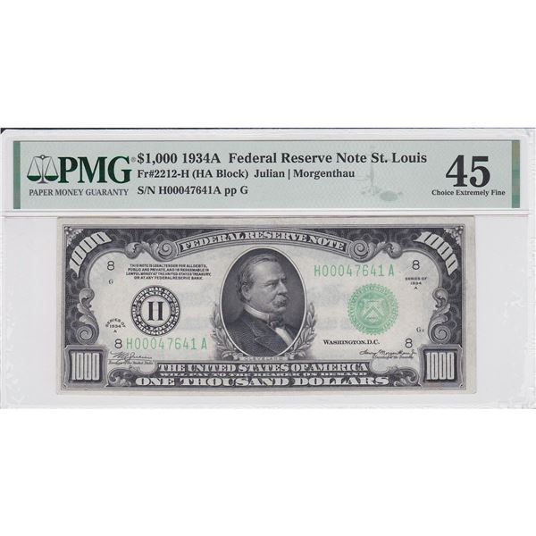 1934A $1000 Federal Reserve Note St. Louis